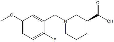 (3S)-1-(2-fluoro-5-methoxybenzyl)piperidine-3-carboxylic acid Struktur