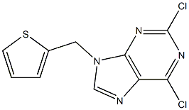2,6-dichloro-9-(thiophen-2-ylmethyl)-9H-purine,,结构式