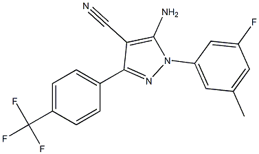 5-amino-1-(3-fluoro-5-methylphenyl)-3-[4-(trifluoromethyl)phenyl]-1H-pyrazole-4-carbonitrile Struktur