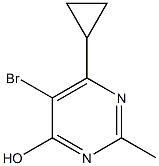 5-bromo-6-cyclopropyl-2-methylpyrimidin-4-ol 化学構造式