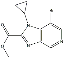 methyl 7-bromo-1-cyclopropyl-1H-imidazo[4,5-c]pyridine-2-carboxylate Struktur