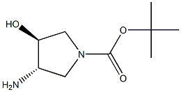 1-TERT-BUTOXYCARBONYL-TRANS-3-AMINO-4-HYDROXYPYRROLIDINE,,结构式