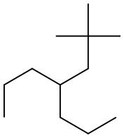 2,2-dimethyl-4-propylheptane,,结构式