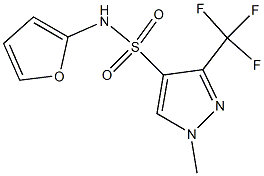 N4-FURAN-2-YL-1-METHYL-3-(TRIFLUOROMETHYL)-1H-PYRAZOLE-4-SULFONAMIDE 化学構造式