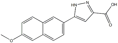 5-(6-METHOXYNAPHTHALEN-2-YL)-1H-PYRAZOLE-3-CARBOXYLIC ACID, 95+% Structure