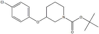 1-BOC-3-(4-氯苯氧基)哌啶,,结构式