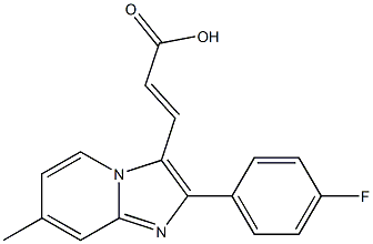 3-[2-(4-FLUORO-PHENYL)-7-METHYL-IMIDAZO[1,2-A]-PYRIDIN-3-YL]-ACRYLIC ACID 96% Struktur