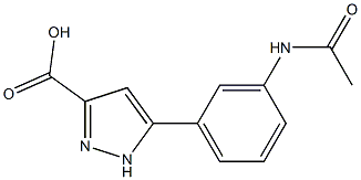 5-(3-ACETYLAMINOPHENYL)-1H-PYRAZOLE-3-CARBOXYLIC ACID, 95+% Structure