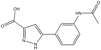 5-(3-ACETYLAMINOPHENYL)-1H-PYRAZOLE-3-CARBOXYLIC ACID, 95+% 化学構造式