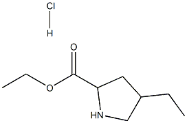 Ethyl 4-ethyl-2-pyrrolidinecarboxylate HCl,,结构式