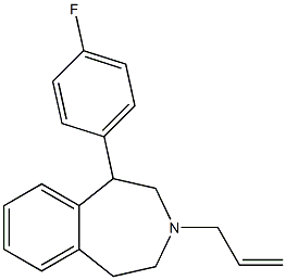 3-ALLYL-1-(4-FLUOROPHENYL)-2,3,4,5-TETRAHYDRO-1H-BENZO[D]AZEPINE 化学構造式