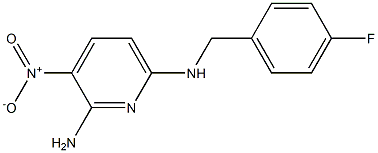 2-AMINO-3-NITRO-6(P-FLUOROBENZYLAMINO)PYRIDINE 化学構造式