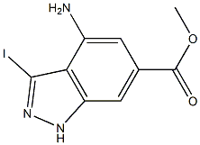 3-IODO-6-METHOXYCARBONYL-4-AMINO(1H)INDAZOLE 化学構造式
