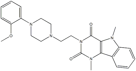 3-(2-(4-(2-METHOXYPHENYL)PIPERAZIN-1-YL)ETHYL)-1,5-DIMETHYLPYRIMIDO(5,4-B)INDOLE-2,4-DIONE Struktur