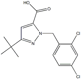 3-(TERT-BUTYL)-1-(2,4-DICHLOROBENZYL)PYRAZOLE-5-CARBOXYLIC ACID 化学構造式