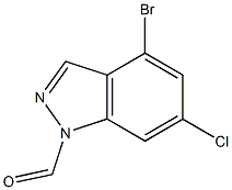 4-BROMO-6-CHLOROINDAZOLECARBOXYALDEHYDE,,结构式