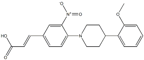 3-{4-(4-(2-METHOXYPHENYL)PIPERIDIN-1-YL)-3-NITROPHENYL}ACRYLIC ACID Structure