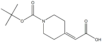 2-(1-(tert-butoxycarbonyl)piperidin-4-ylidene)acetic acid,,结构式