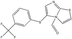 5-[3-(TRIFLUOROMETHYL)PHENYLTHIO]IMIDAZO[2,1-B]THIAZOLE-4-CARBOXALDEHYDE Struktur