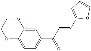 (E)-3-(furan-2-yl)-1-(2,3-dihydrobenzo[b][1,4]dioxin-6-yl)prop-2-en-1-one Struktur