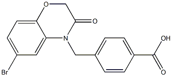4-((6-bromo-2,3-dihydro-3-oxobenzo[b][1,4]oxazin-4-yl)methyl)benzoic acid,,结构式