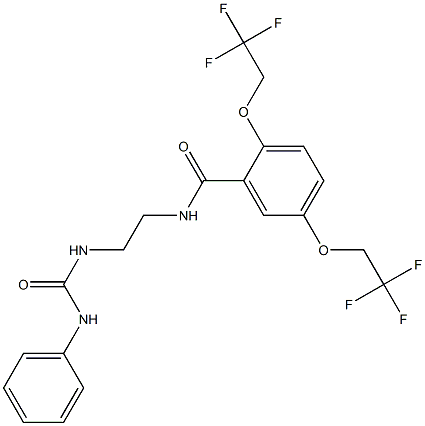 N-[2-[[anilinocarbonyl]amino]ethyl]-2,5-bis[2,2,2-trifluoroethoxy]benzenecarboyjimide Struktur