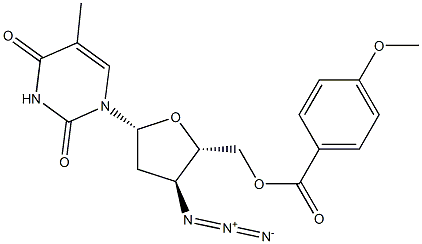 5'-O-Anisoyl-3'-azido-3'-deoxythymidine Structure