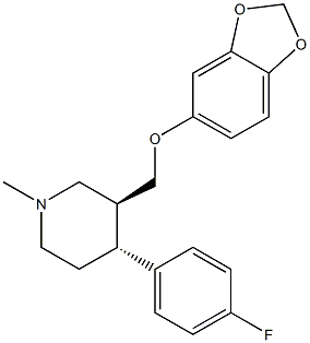(3S,4R)-1-METHYL-3-[(3,4-(METHYLENE-DIOXY)PHENOXY)METHYL]-4-(4-FLUOROPHENYL)PIPERIDINE Struktur