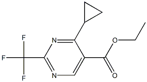 4-CYCLOPROPYL-2-(TRIFLUOROMETHYL)PYRIMIDINE-5-CARBOXYLIC ACID ETHYL ESTER 化学構造式