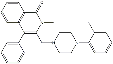 2-METHYL-3-{[4-(2-METHYLPHENYL)PIPERAZIN-1-YL]METHYL}-4-PHENYLISOQUINOLIN-1(2H)-ONE 结构式