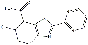 6-CHLORO-2-PYRIMIDIN-2-YL-4,5,6,7-TETRAHYDRO-1,3-BEZOTHIAZOLE-7-CARBOXYLIC ACID,,结构式