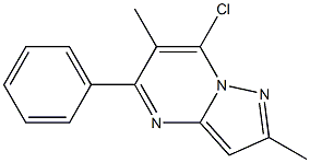 7-CHLORO-2,6-DIMETHYL-5-PHENYLPYRAZOLO[1,5-A]PYRIMIDINE 化学構造式