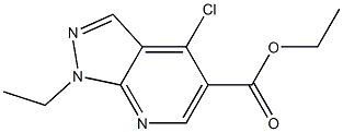 ETHYL 4-CHLORO-1-ETHYL-1H-PYRAZOLO[3,4-B]PYRIDINE-5-CARBOXYLATE Struktur