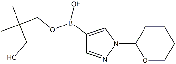 1-(Tetrahydropyran-2-yl)-1H-pyrazole-4-boronic acid neopentyl glycol ester Structure