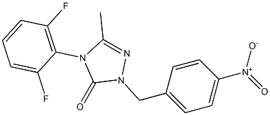 4-(2,6-difluorophenyl)-5-methyl-2-(4-nitrobenzyl)-2,4-dihydro-3H-1,2,4-triazol-3-one Struktur