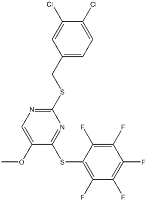 2-[(3,4-dichlorobenzyl)sulfanyl]-5-methoxy-4-[(2,3,4,5,6-pentafluorophenyl)sulfanyl]pyrimidine,,结构式