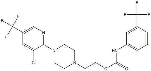 2-{4-[3-chloro-5-(trifluoromethyl)-2-pyridinyl]piperazino}ethyl N-[3-(trifluoromethyl)phenyl]carbamate 结构式