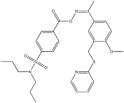 4-({[(1-{4-methoxy-3-[(pyridin-2-ylthio)methyl]phenyl}ethylidene)amino]oxy}carbonyl)-N,N-dipropylbenzenesulfonamide 结构式