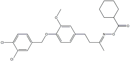 4-(3-{[(cyclohexylcarbonyl)oxy]imino}butyl)-1-[(3,4-dichlorobenzyl)oxy]-2-methoxybenzene 化学構造式
