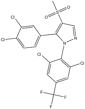 5-(3,4-dichlorophenyl)-1-[2,6-dichloro-4-(trifluoromethyl)phenyl]-4-(methylsulfonyl)-1H-pyrazole,,结构式