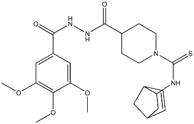 N1-bicyclo[2.2.1]hept-5-en-2-yl-4-{[2-(3,4,5-trimethoxybenzoyl)hydrazino]carbonyl}piperidine-1-carbothioamide Structure