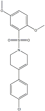 4-(4-chlorophenyl)-1-[(2,5-dimethoxyphenyl)sulfonyl]-1,2,3,6-tetrahydropyridine 结构式