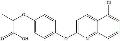 2-{4-[(5-chloro-2-quinolyl)oxy]phenoxy}propanoic acid 化学構造式