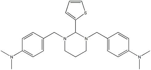 N1,N1-dimethyl-4-{[3-[4-(dimethylamino)benzyl]-2-(2-thienyl)hexahydropyrimi din-1-yl]methyl}aniline Struktur