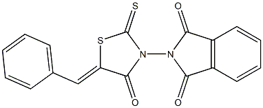 2-{4-oxo-5-[(Z)-phenylmethylidene]-2-thioxo-1,3-thiazolan-3-yl}-1H-isoindole-1,3(2H)-dione 结构式