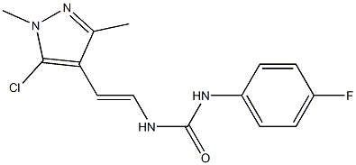 N-[2-(5-chloro-1,3-dimethyl-1H-pyrazol-4-yl)vinyl]-N'-(4-fluorophenyl)urea,,结构式