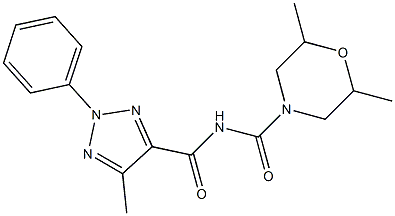 N4-[(2,6-dimethylmorpholino)carbonyl]-5-methyl-2-phenyl-2H-1,2,3-triazole-4-carboxamide,,结构式