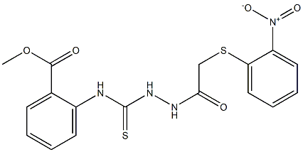 methyl 2-{[(2-{2-[(2-nitrophenyl)thio]acetyl}hydrazino)carbothioyl]amino}benzoate Structure