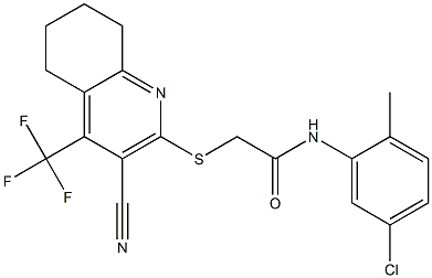 N-(5-chloro-2-methylphenyl)-2-{[3-cyano-4-(trifluoromethyl)-5,6,7,8-tetrahydro-2-quinolinyl]sulfanyl}acetamide Structure