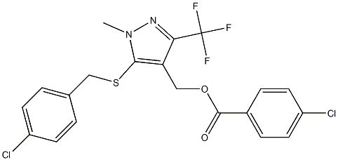 [5-[(4-chlorobenzyl)sulfanyl]-1-methyl-3-(trifluoromethyl)-1H-pyrazol-4-yl]methyl 4-chlorobenzenecarboxylate Structure